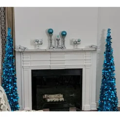 As Is Winter Lane 6' Illuminated Slim Tinsel Pop-Up Christmas Tree