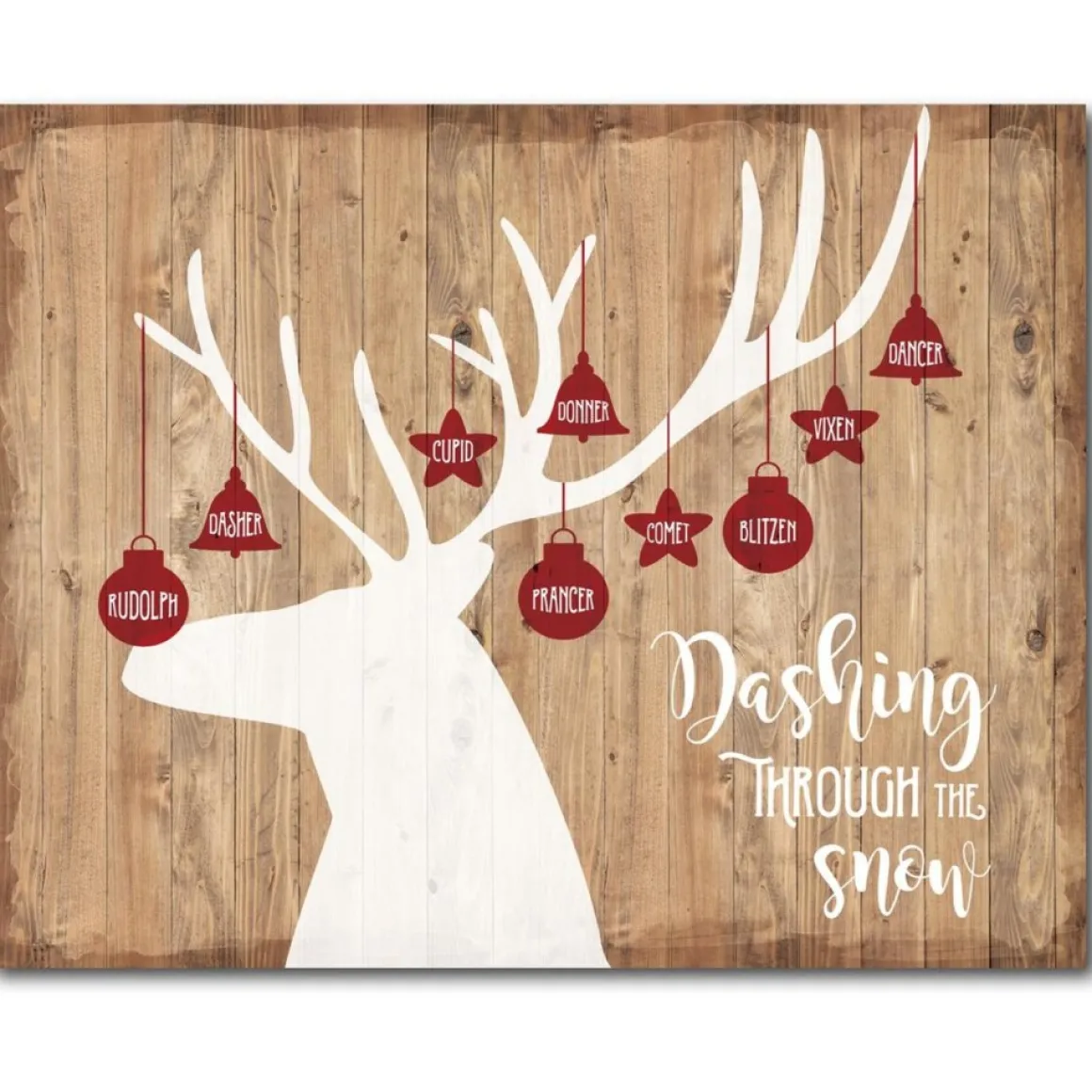 Courtside Market Dashing Through The Snow 8"X10" Board Sign