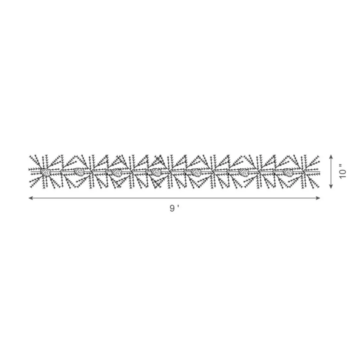 Glitzhome 2Pk 9' Pre-Lit Leds Greenery Pinecone Christmas Garland