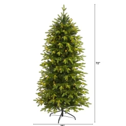 Nearly Natural 6' Belgium Fir Artificial Christmas Tree With 300 Leds