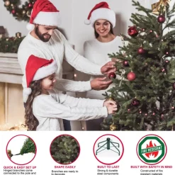 Puleo 9 Ft. Pre-Lit Green Mountain Fir Artificial Christmas Tree