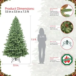 Puleo International 7.5' Pre-Lit Vancouver Spruce Christmas Tree