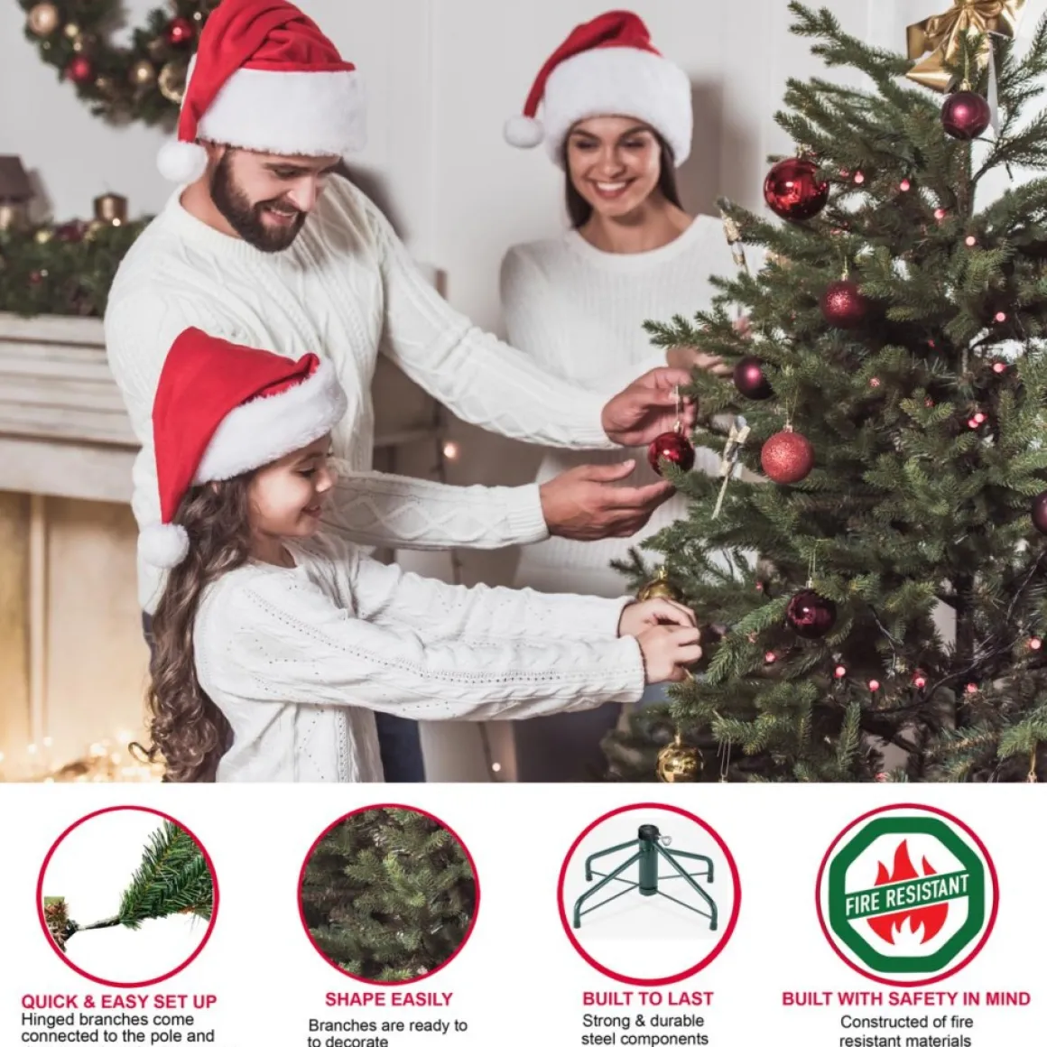 Puleo International 7.5' Pre-Lit Balsam Fir Christmas Tree