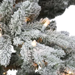 Puleo International 7.5' Pre-Lit Slim Flocked Utah Fir Tree