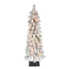Puleo International Flocked Alpine Pencil Artificial Christmas Tree