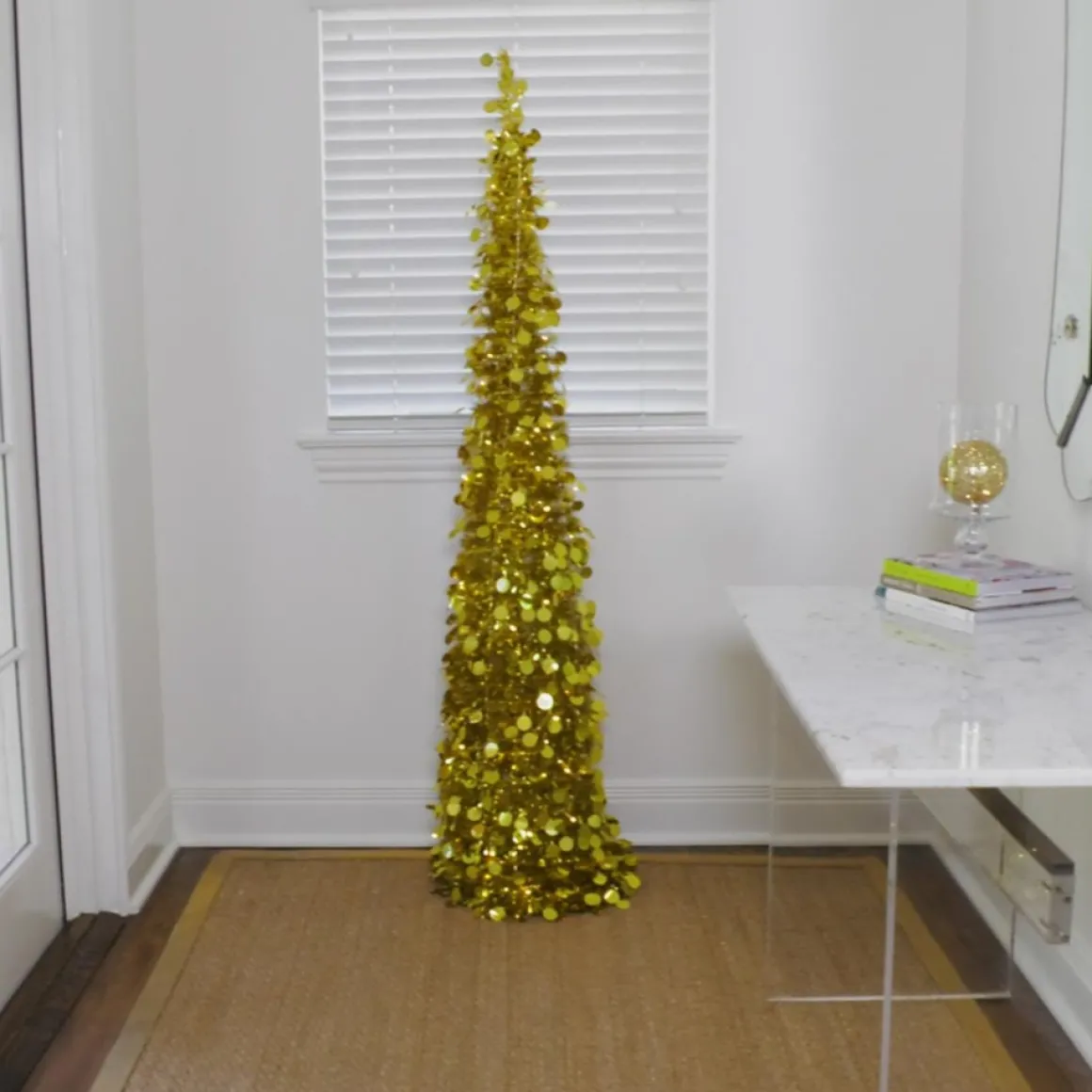 Winter Lane 6' Illuminated Slim Pop-Up Holiday Tree
