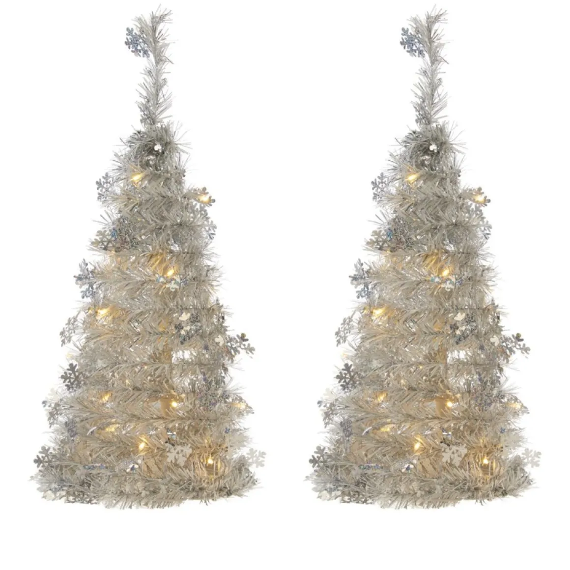 Winter Lane 2-Pack 2' Pop-Up Tinsel Holiday Trees